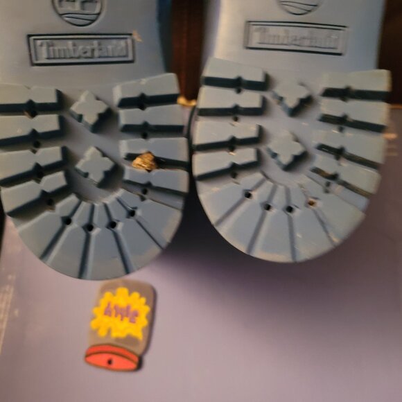 Timberland Premium 6 Waterproof Bright Blue Nubuck SpongeBob Boots US men SZ 7.5 - Picture 16 of 16